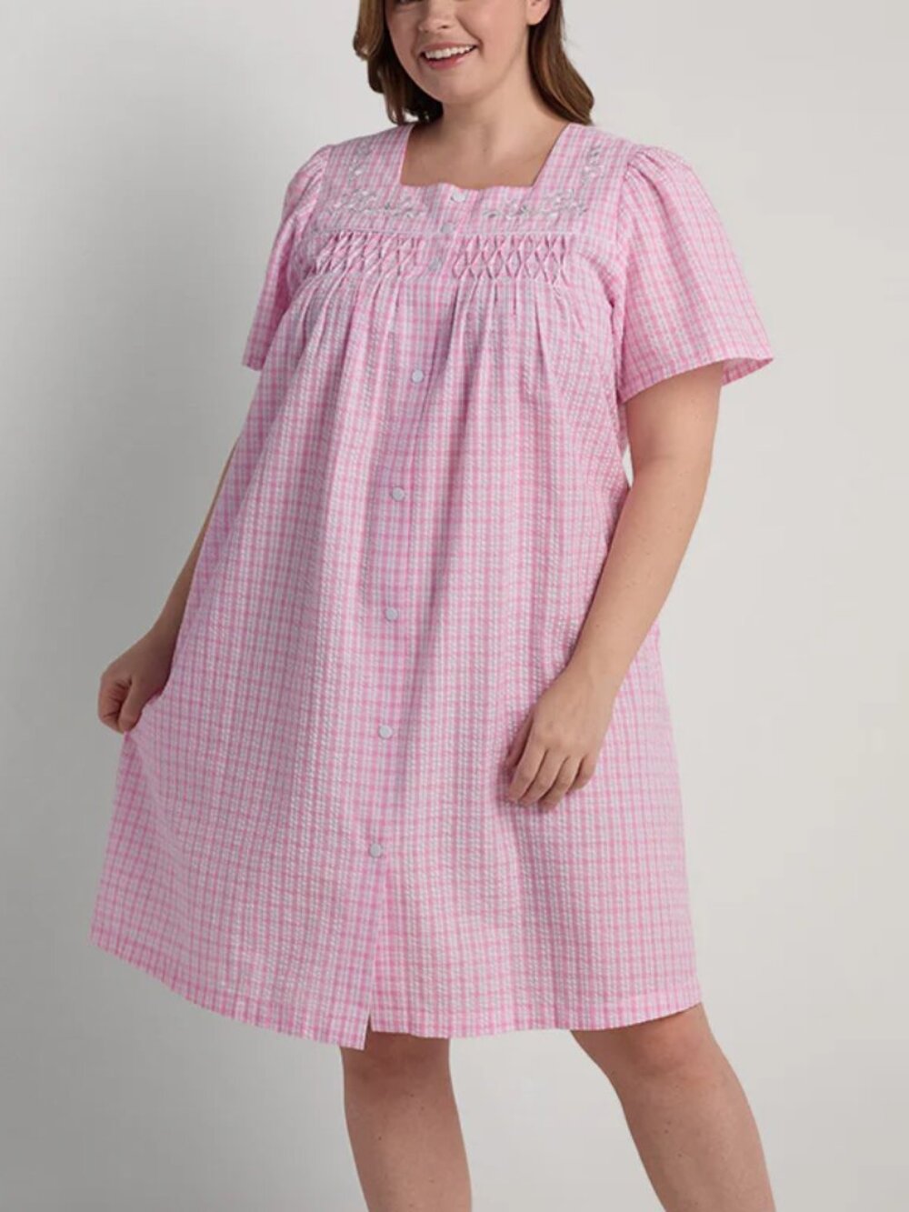 Miss Elaine Seersucker Robe Duster 3x